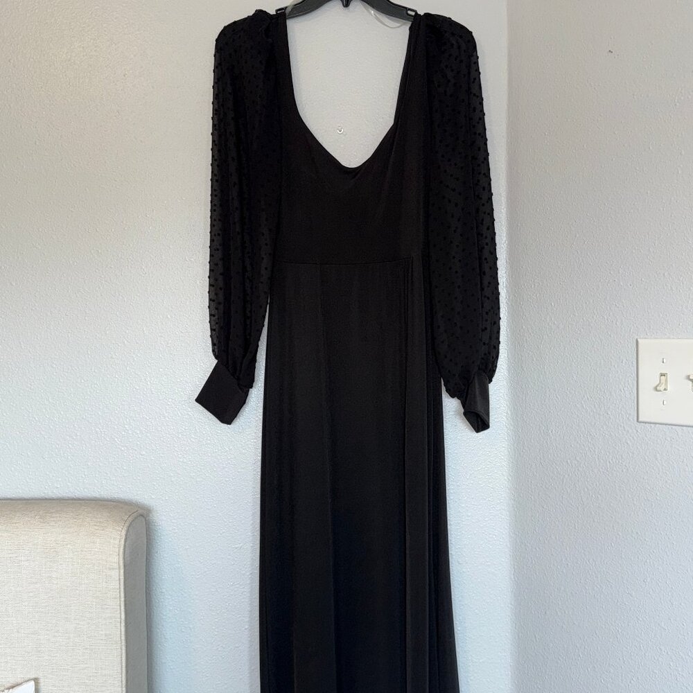 Black Formal High Slit Mermaid Dress - Prom, Homecoming, Formal - Picture 5 of 8